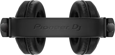 Provides a clean, catalog-style view of the Pioneer DJ headphones from the top angle, showing the headband branding and overall product design without distractions.