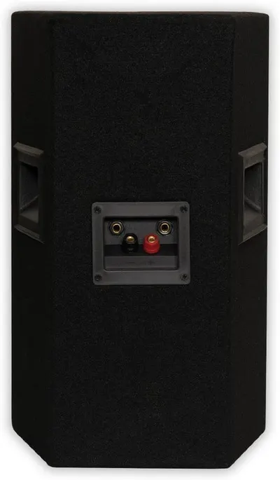 Provides a clean, catalog-style view of the speaker's back panel showing connection ports and physical design without any distractions.