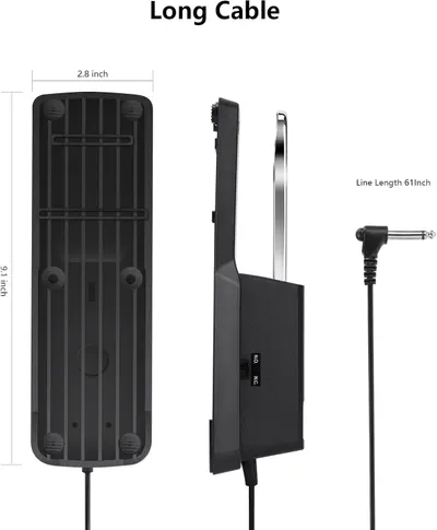 Communicates the exact physical dimensions of the product (2.8 inch width, 9.1 inch height) and the cable length (61 inches) to help shoppers understand the size and reach of the product.
