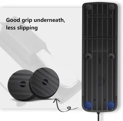 Highlights the non-slip grip pads on the underside of the product to reassure shoppers that it will stay securely in place during use. Communicates the key benefit of reduced slipping through the…