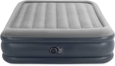 Provides a clean, catalog-style view of the air mattress to show its design, structure, and built-in pump feature without distractions.