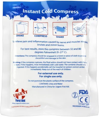 Provides clear step-by-step instructions on how to activate and apply the instant cold compress, ensuring shoppers understand the simple usage process for pain relief.