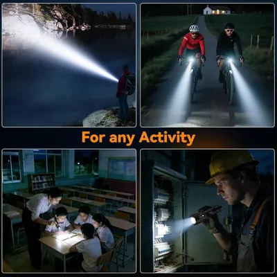 Demonstrates the product's versatility by showing it being used across multiple real-world scenarios—hiking, cycling, classroom work, and electrical work—to reassure shoppers that it's suitable for…