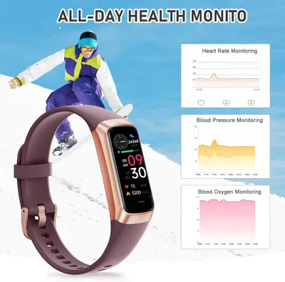 Demonstrates the fitness tracker's comprehensive health monitoring capabilities across multiple vital signs to reassure shoppers of its all-day health tracking functionality.