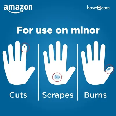 Demonstrates the three different types of minor injuries the product can be used to treat, reassuring shoppers of its versatility for common first-aid needs.