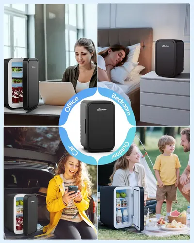 Demonstrates the product's versatility by showing it can be used in multiple environments and scenarios—office workspace, bedroom for quiet cooling, car travel, and outdoor activities—reassuring…