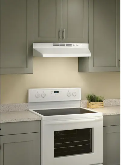Demonstrates the product installed in a real kitchen environment to help shoppers visualize how it will look in their own home.