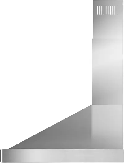 Provides a clean, catalog-style view of the range hood on a white background to show the product's physical appearance and design without distractions.