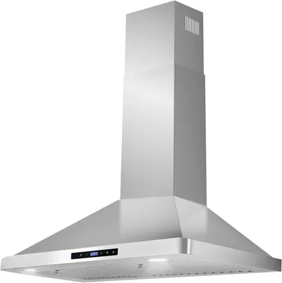 Provides a clean, catalog-style view of the range hood on a white background with no text or design elements, allowing shoppers to see the product clearly.