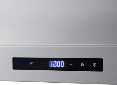 Highlights the product's control interface and digital display to show shoppers the ease of operation and key functional controls available.