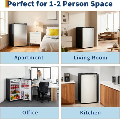 Demonstrates the product's versatility by showing it fits perfectly in multiple real-world environments (apartment bedroom, living room, office, and kitchen), reassuring shoppers it's ideal for 1-2…