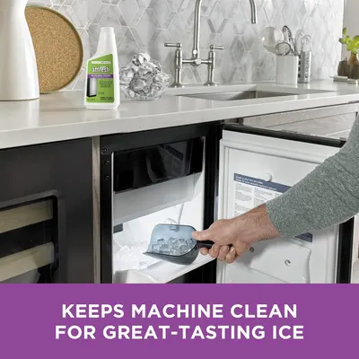 Communicates that the product keeps ice machines clean to ensure fresh, great-tasting ice, reassuring shoppers about hygiene and quality.