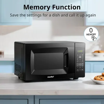 Highlights the microwave's memory function feature, which allows users to save and recall cooking settings for convenience and ease of use.