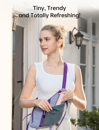 Communicates the product's compact, fashionable design and modern appeal to attract style-conscious shoppers looking for a lightweight, trendy accessory.
