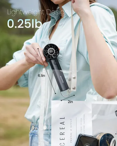 Communicates the product's portability and convenience by showing its lightweight design (0.25lb) and compact dimensions (6.1in x 2in), reassuring shoppers it's easy to carry and use on the go.…