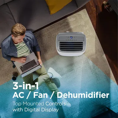 Demonstrates the product's versatility by highlighting its three different modes of operation, reassuring shoppers that one device can serve multiple climate control needs. Highlights the convenient…