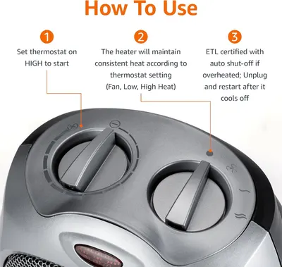 Explains how to operate the heater by showing the three-step setup process: setting the thermostat, understanding heat maintenance, and highlighting the auto shut-off safety feature. Reassures…