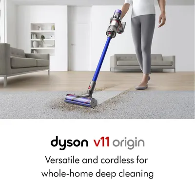 Demonstrates the product in use within a real home environment while highlighting its cordless convenience and deep cleaning capability for whole-home versatility.