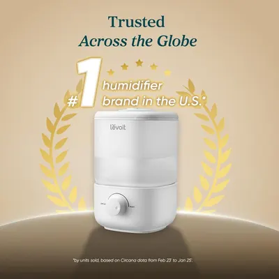 Communicates brand authority and market dominance by highlighting that Levoit is the #1 humidifier brand in the U.S., building trust and credibility with shoppers through social proof of widespread…