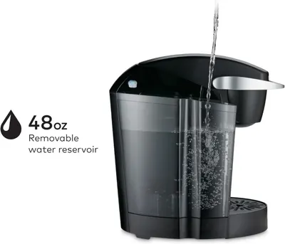 Communicates the large 48oz removable water reservoir capacity to reassure shoppers they won't need to refill frequently. Highlights the convenience of a large, removable water reservoir that…