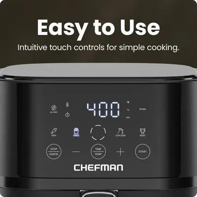 Highlights the product's user-friendly interface with intuitive touch controls to reassure shoppers that cooking will be simple and straightforward.