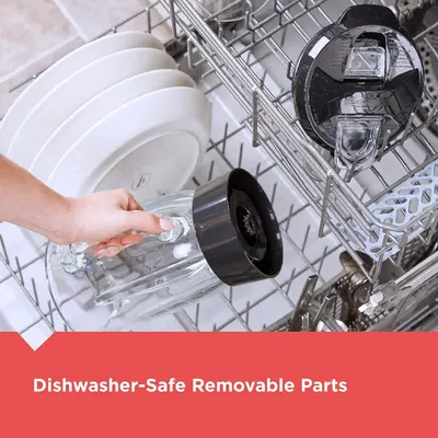 Communicates that the product's parts are removable and dishwasher-safe, reassuring shoppers about easy cleaning and maintenance convenience.