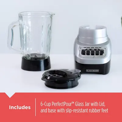 Shows all components included with the blender purchase to help shoppers understand what they receive in the package.