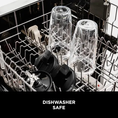 Reassures shoppers that the product components (blender cups, lids, and blades) are dishwasher safe, making cleanup convenient and hassle-free. Highlights the convenience benefit of dishwasher-safe…