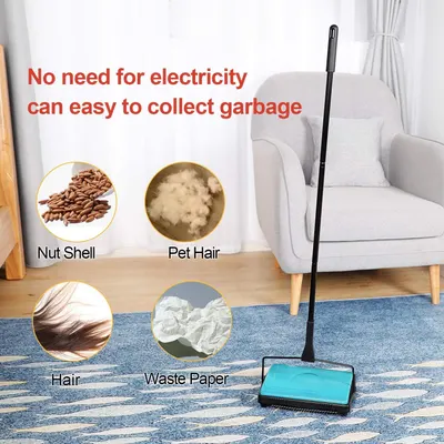 Demonstrates the product's versatility by showing it can collect multiple types of debris (nut shells, pet hair, human hair, waste paper), reassuring shoppers it handles various household cleaning…