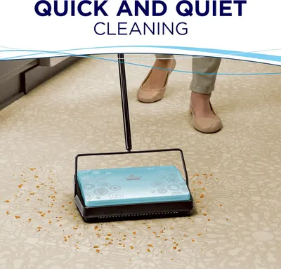 Communicates that the sweeper operates quietly, making it ideal for use without disturbing others in the home or office.