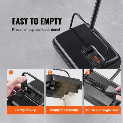 Demonstrates the simple 3-step process for emptying and maintaining the vacuum dustbin, reassuring shoppers that cleanup is quick and hassle-free. Highlights the convenience of the easy-to-empty…