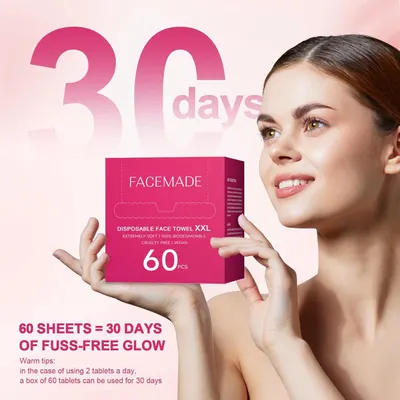 Communicates the product's quantity and duration of use (60 sheets = 30 days) to help shoppers understand the value and supply length they're purchasing. Highlights the key benefit of achieving…