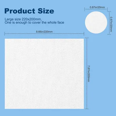 Communicates the exact physical dimensions of the product (220x200mm rectangular and 20mm circular options) to help shoppers understand the size and coverage area, emphasizing that one piece is…