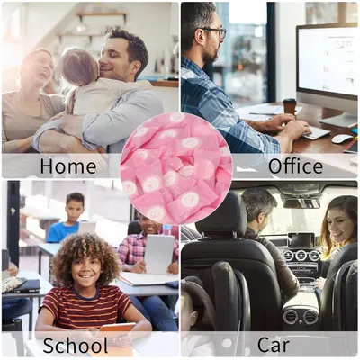 Demonstrates the product's versatility by showing it can be used effectively across multiple environments and scenarios—at home with family, in the office, at school, and in the car.