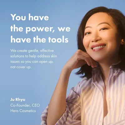 Communicates the brand's philosophy and mission through the founder's voice, building emotional connection and trust by highlighting the company's values and approach to skincare solutions.