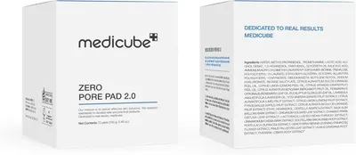 Shows the front and back of the product packaging to communicate what the customer receives, including the product name, net contents (70 pads), and full ingredient list for transparency.