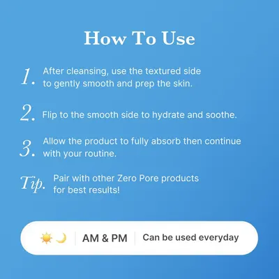 Provides clear, numbered instructions on how to use the skincare product correctly, including which side to use when, and tips for best results to ensure shoppers understand the proper application…