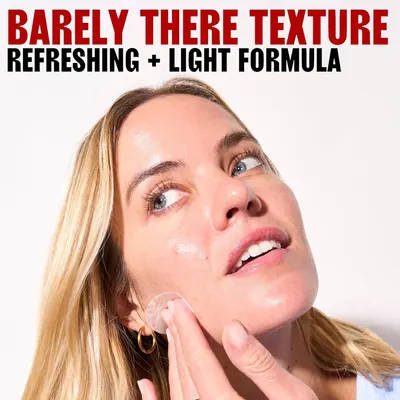 Communicates that the product has a lightweight, barely-there texture that feels refreshing on the skin, reassuring shoppers looking for a non-heavy skincare formula.