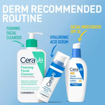 Demonstrates the proper sequence of using three CeraVe products (cleanser, serum, moisturizer) to educate shoppers on how to build an effective skincare routine. Showcases CeraVe's complementary…