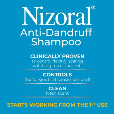 Communicates multiple key benefits of the anti-dandruff shampoo in a segmented layout to reassure shoppers of its clinical effectiveness, comprehensive dandruff control, pleasant scent, and…