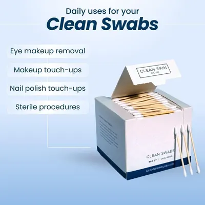 Demonstrates the versatility of the clean swabs by showing four distinct daily use cases, helping shoppers understand the product's multiple applications beyond basic cleaning.