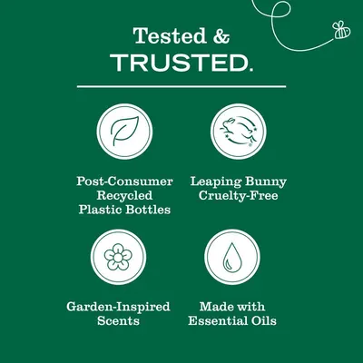 Communicates multiple sustainability and ethical benefits to reassure shoppers that the product is environmentally responsible, cruelty-free, and made with natural ingredients.