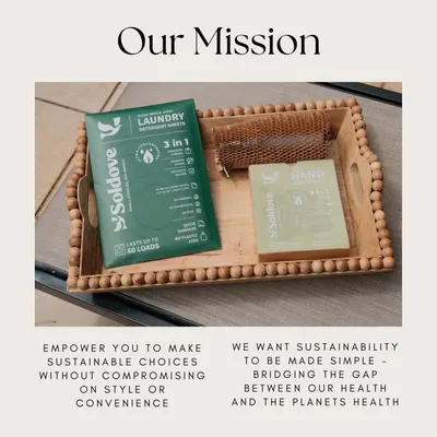 Communicates the brand's core mission and values around sustainability, empowering shoppers to understand the brand's commitment to eco-friendly products without compromising style or convenience.