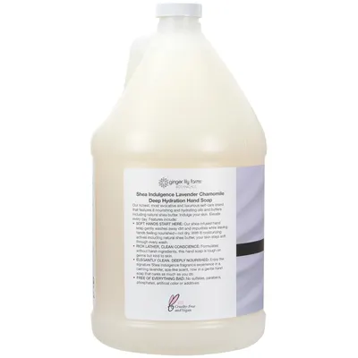 Communicates multiple distinct benefits of the hand soap including moisturizing properties, clean formulation, luxurious scent experience, and absence of harsh chemicals to reassure shoppers of…