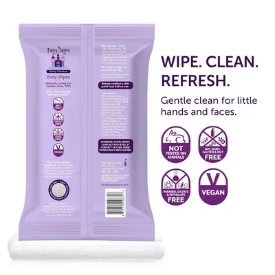 Communicates multiple product benefits and safety/sustainability features in a segmented layout to reassure parents that the wipes are safe, gentle, and ethically made for children. Highlights the…