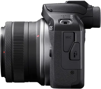 Provides a clean, catalog-style view of the camera from the side to show its physical design, controls, and build quality without distractions.