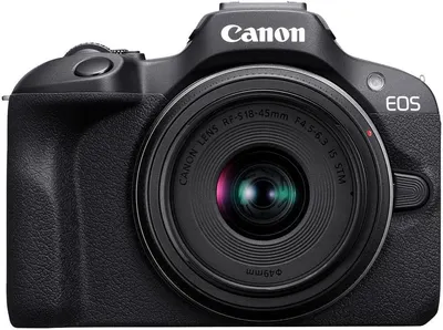 Provides a clean, catalog-style product image showing the Canon EOS camera with lens on a pure white background, allowing shoppers to see the product clearly without distractions.