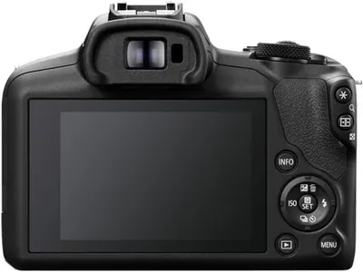 Provides a clean, catalog-style view of the camera's back panel showing the LCD screen and control buttons without any distractions, allowing shoppers to see the product's physical appearance and…