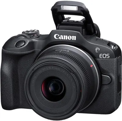 Provides a clean, catalog-style view of the Canon EOS camera to show the product clearly without distractions.