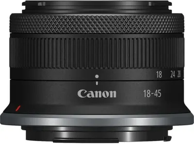 Provides a clean, catalog-style product image showing the Canon 18-45 lens on a white background with no distractions, allowing shoppers to clearly see the product's physical appearance.